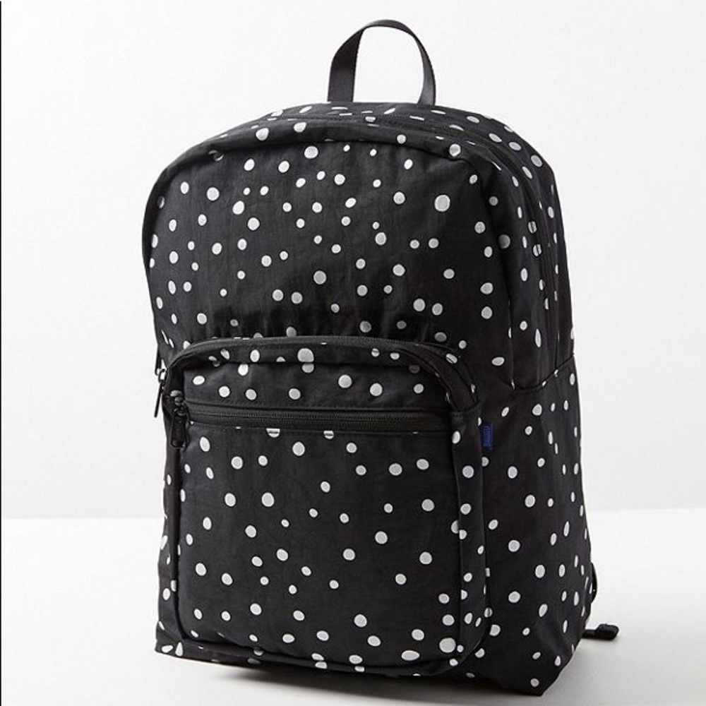 Baggu black and white polka dot backpack
